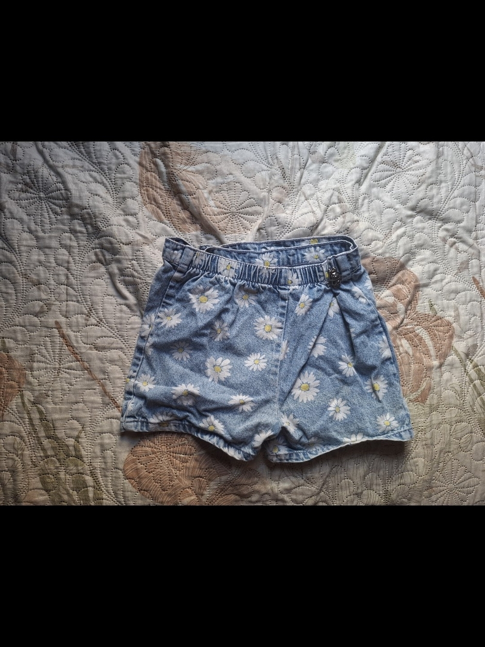 Blue Daisy Print Girl's Shorts